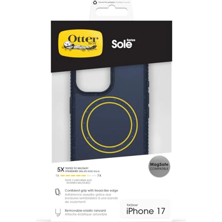 OtterBox Sole Series MagSafe Hülle für iPhone 17, stoßfest, 5X militärisch getestet, mit Stoffrückseite in Blau – Bild 5