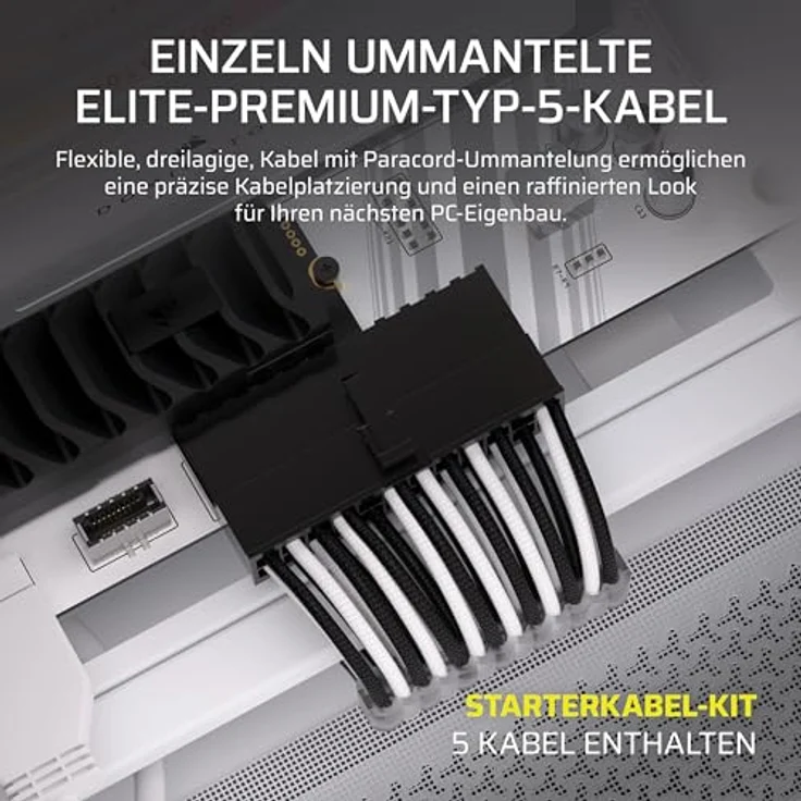 CORSAIR Elite Premium Cable Starter Kit Type 5, Netzteilzubehör in Weiß/Schwarz – Bild 2
