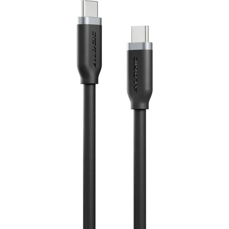 Alogic Elements Silicone USB-C - USB-C Kabel, 1m, schwarz, 240W Leistung, USB 2.0, 480 Mbit/s Datenübertragung