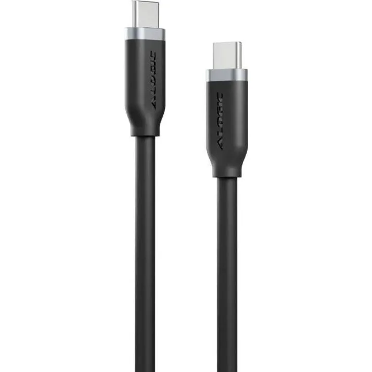 Alogic Elements Silicone USB-C - USB-C Kabel, 1m, schwarz, 240W Leistung, USB 2.0, 480 Mbit/s Datenübertragung