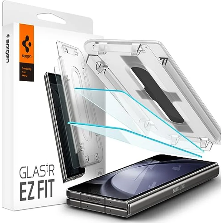 Spigen Glas.tR EZ Fit Schutzfolie kompatibel mit Samsung Galaxy Z Fold 5, 2 Stück Schutzglas für externe Display, Kratzfest, Hüllenfreundlich, Touch reaktiv