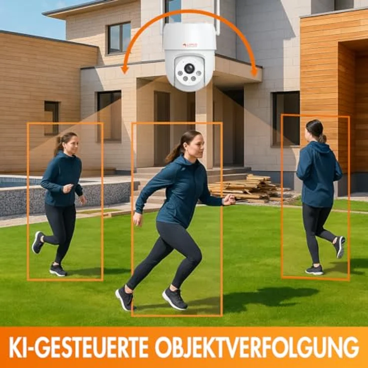 Lupus Electronics LE213 Alarmkamera, 3MP mit KI-Objektverfolgung, WiFi 6, Täteransprache, 30m Flutlicht, Sirene, IP66, inklusive APPs und Windows/Mac Software – Bild 3