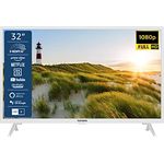 TELEFUNKEN XF32SN550S-W 32 Zoll Fernseher/Smart TV (Full HD, HDR, Triple-Tuner) - Inkl. 6 Monate HD+ [2023], Weiß