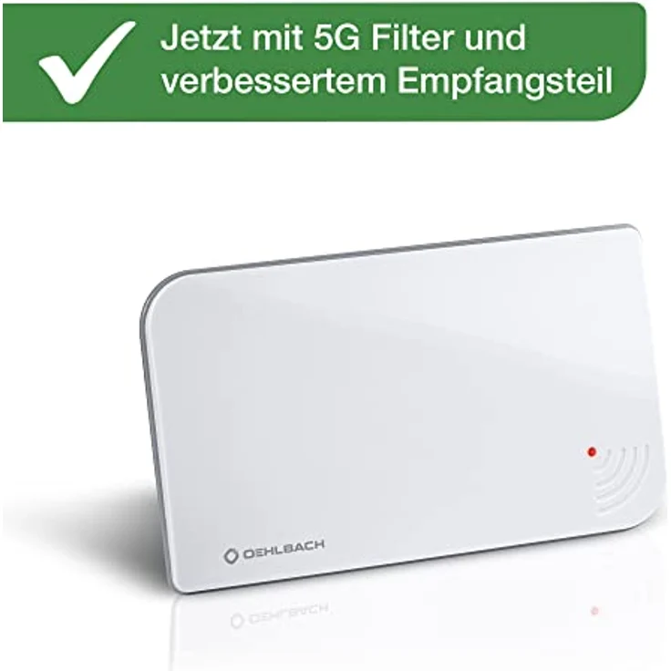 Oehlbach Scope Vision 5G DVB-T2 HD Antenne - Digitale Zimmerantenne - Aktiv DVB-T2 Verstärker - Nachfolger unseres Testsiegers - Jetzt mit 5G Filter, Weiß – Bild 2