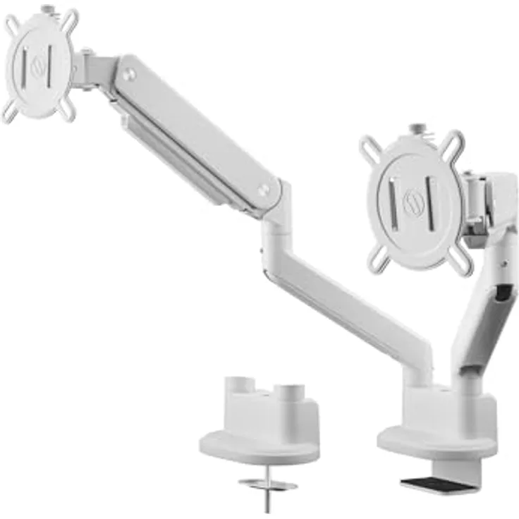 One For All Universal-Doppelmonitorarm (DM4220) Weiss, für Monitore 13-35 Zoll, bis zu 10 kg Tragkraft