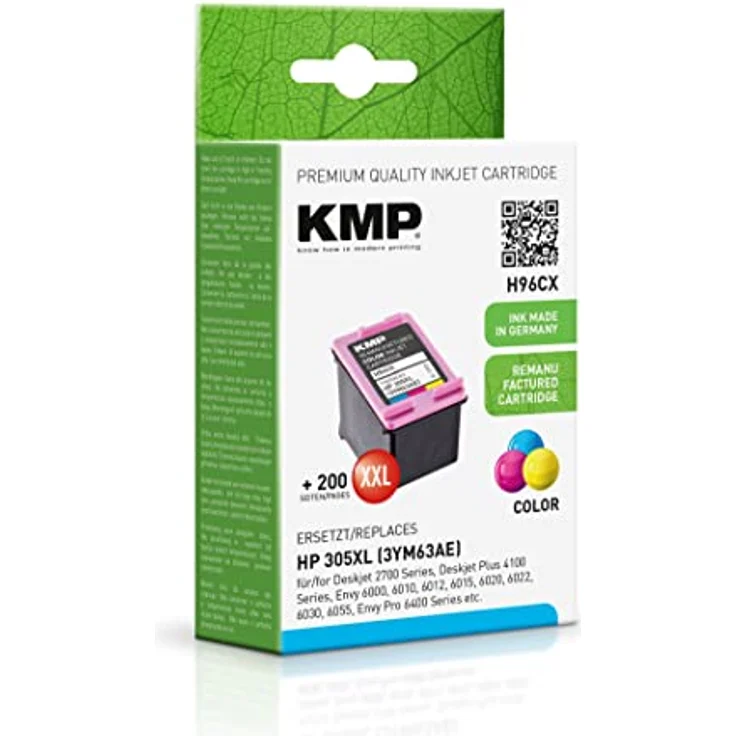 KMP Tintenpatrone passend für HP 305 XL - Cyan, Magenta, Yellow - für HP DeskJet, HP DeskJet Plus, HP Envy, Hp Envy Pro – Bild 1