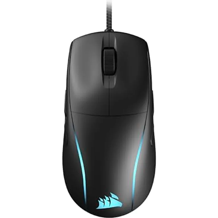 Corsair M75 Wired RGB Leichte FPS Gaming-Maus – 26.000 DPI – Austauschbare Seitentasten – PC – Schwarz