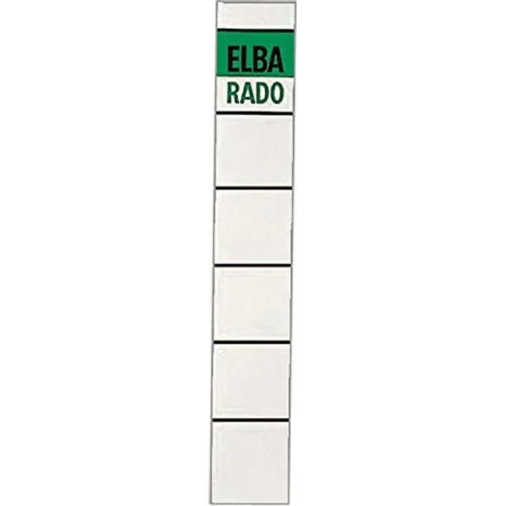 ELBA Ordnerrückenetikett schmal/kurz 34 x 190 mm (B x H) ohne Griffloch weiß 10 Etik./Pack. – Bild 2