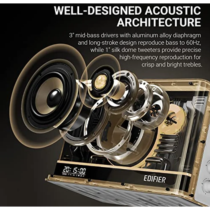 Edifier QD35-WT, Bluetooth Lautsprecher mit Hi-Res-Audio und LDAC-Unterstützung, Weiss – Bild 5