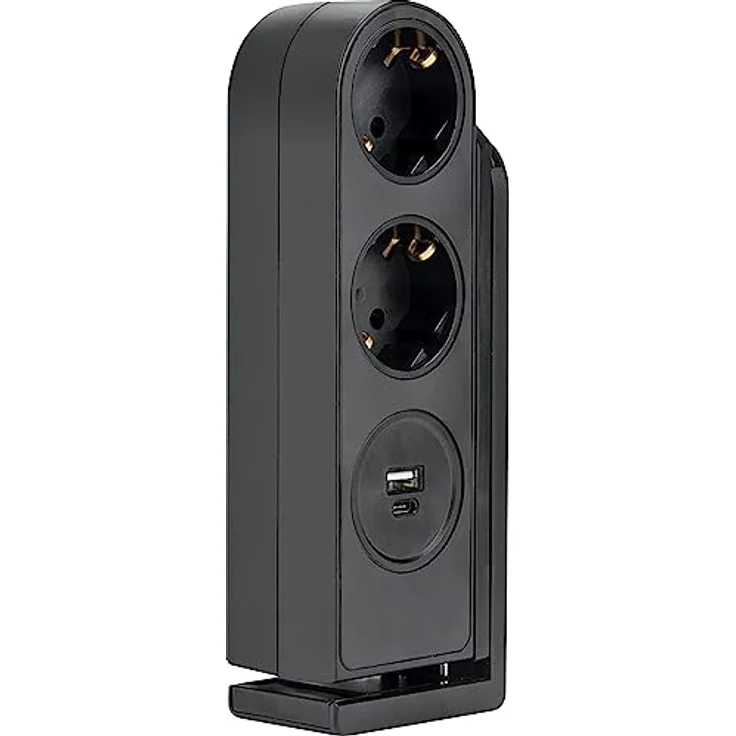 SCHWAIGER STKL2214 Tisch-Steckdosenleiste Schwarz 2X Haushaltssteckdose 1x USB-C 1x USB-A IP20 1,40m – Bild 3