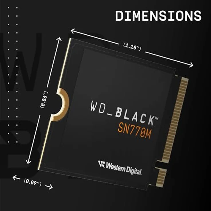 WD_BLACK WDBDNH0010BBK-WRSN SN770M M.2 2230 NVMe SSD für Handheld-Spielgeräte, Geschwindigkeiten bis zu 5.150 MB/s, TLC 3D NAND, ideal für Steam Deck und Microsoft Surface – Bild 2