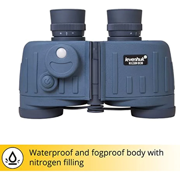 Levenhuk Nelson 8x30 Marinefernglas, wasserdicht mit Kompass und Entfernungsmesser, BaK-4-Optik – Bild 3