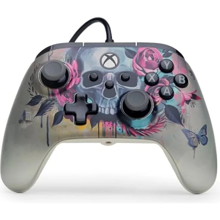 PowerA Advantage Plus Wired Controller, Gaming Controller für Windows, Xbox Series X und Xbox One S, Mehrfarbig, Bloom & Gloom