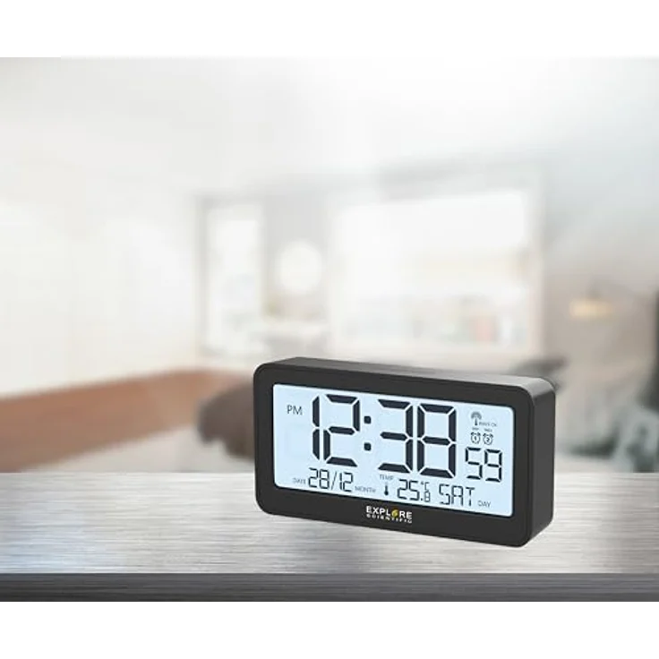 Explore Scientific, Radiowecker, LED-Uhr, Schwarz – Bild 2
