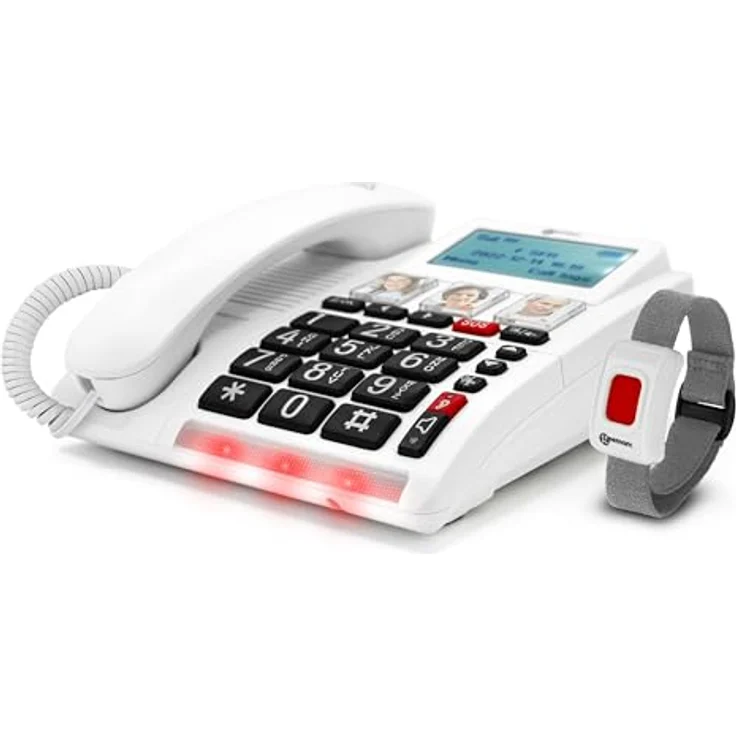 Geemarc CL9000 - Hausnotruf-Telefon und wasserdichtes SOS-Armband, große Tasten, verstärkte Lautstärke, beleuchtetes Display - Funktioniert nur mit SIM-Karte – Bild 2