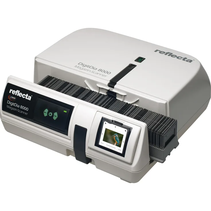 Reflecta DigitDia 8000, Magazinscanner mit 10.000 DPI, automatischer Retusche und RAW-Output, USB 2.0