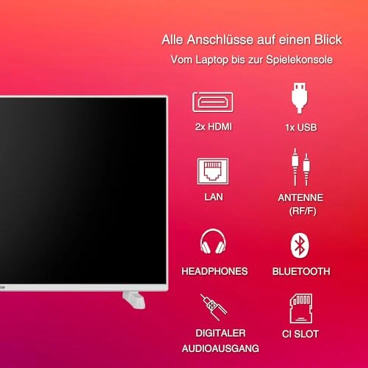 TELEFUNKEN XF40TO750S-W Fernseher 40 Zoll Smart TV Full HD HDR HD+ 6 Monate inkl. Triple-Tuner, weiß – Bild 4