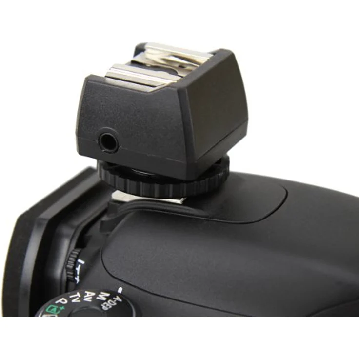 Enjoyyourcamera JSC-8 Blitzadapter zum Anschließen von (Studio-)Blitzen per Kabel an Standard ISO Kamerablitzschuh - mit PC-Synchrobuchse und 3,5mm Klinkenbuchse (made by JJC) – Bild 3