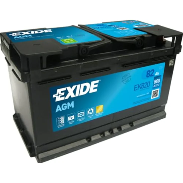 Exide EK820 Start-Stop AGM, 12V 82Ah 800A Autobatterie, auslaufsicher und rüttelfest – Bild 2