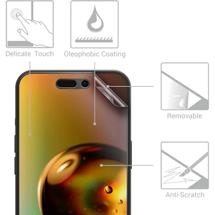 kwmobile 3X Folie matt kompatibel mit Apple iPhone 16 Pro Max - Displayschutzfolie Schutzfolie - entspiegelnde Displayfolie, transparent – Bild 2