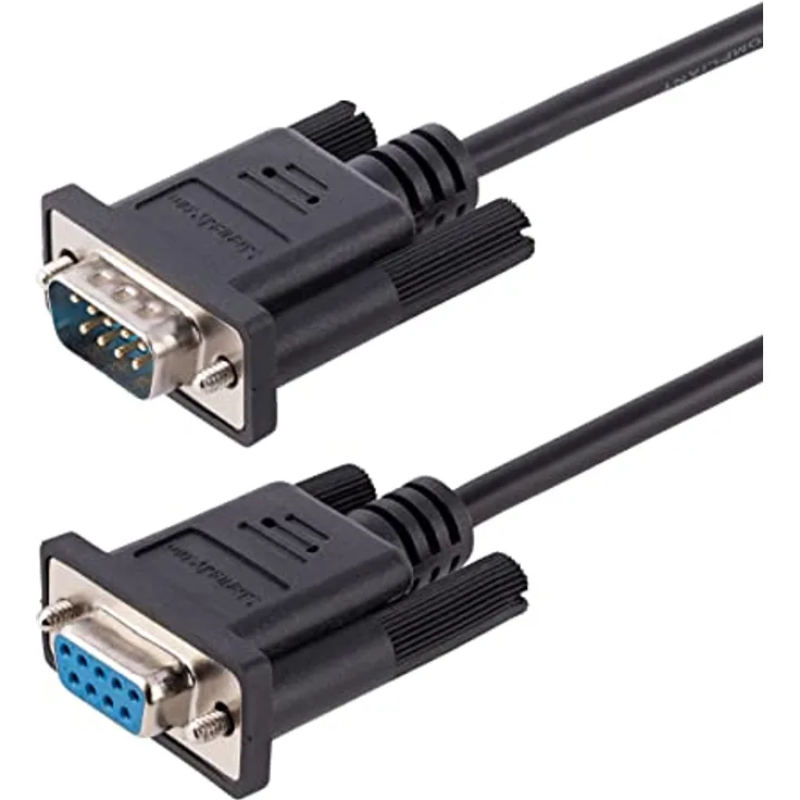 StarTech.com 3 m Nullmodemkabel RS232, Crossover Kabel, Sub DB9 Serielles COM Port Kabel, Serielle Schnittstelle Kabelverlängerung, DTE Geräte Kompatibel, Schwarz, F/M (9FMNM-3M-RS232-CABLE)