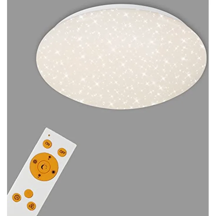 BRILONER Briloner Leuchten – LED Deckenleuchte Dimmbar, inkl. Fernbedienung, 15 Watt, 1300 Lumen, Durchmesser 28 cm, Weiß