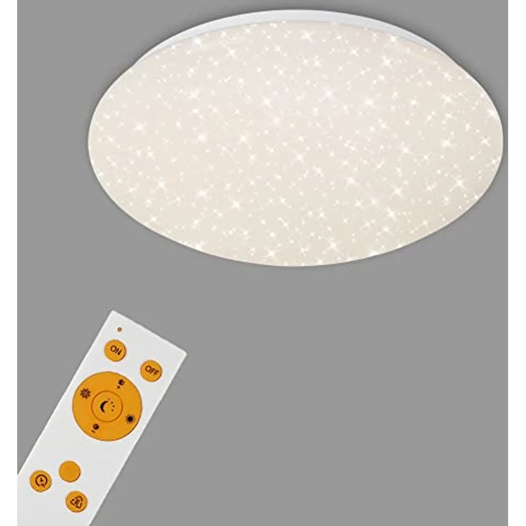 BRILONER Briloner Leuchten – LED Deckenleuchte Dimmbar, inkl. Fernbedienung, 15 Watt, 1300 Lumen, Durchmesser 28 cm, Weiß – Bild 1
