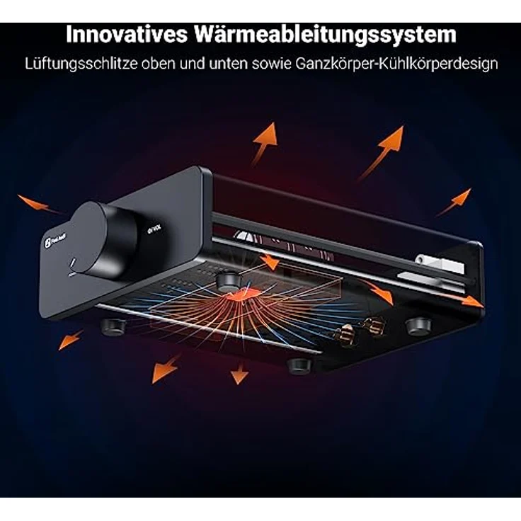 Fosi Audio V3 Mini Verstärker, 300Wx2 Stereo HiFi Verstärker mit TPA3255 Amp Chip & Austauschbare Op-Amps, Class D mit Lautstärkeregelung - Schwarz – Bild 5