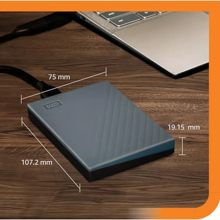 WD My Passport 4TB portable HDD Gray (4 TB), Externe Festplatte, Grau – Bild 2
