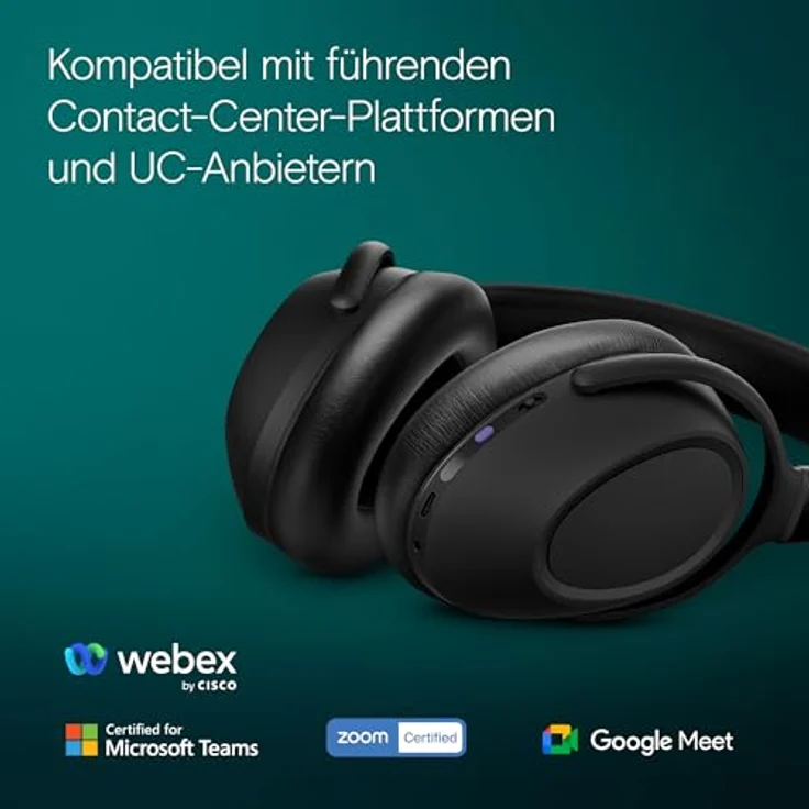 EPOS Adapt 660, USB-C Kabelloses Bluetooth Headset mit hybrider ANC, UC-Zertifiziert, 30 Std. Akku, Dual-Geräte-Verbindung, Komfortables Over-Ear Design, Schwarz – Bild 4