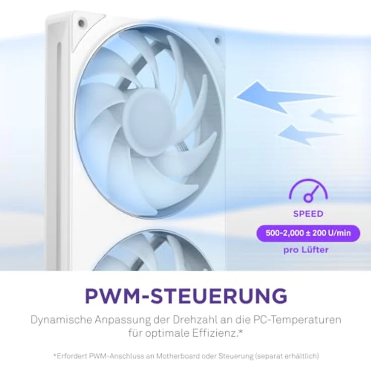 NZXT F280 RGB Core weiß Gehäuselüfter (1 x), PC Lüfter mit lebendiger RGB-Beleuchtung – Bild 7