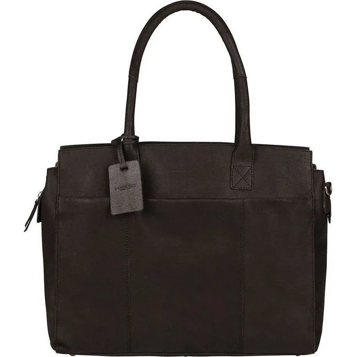 Burkley Aktentasche Vintage Doris - Schultertasche 15.6'' 39 cm (1-tlg), aus Split Hunter-Leder, gepolstertes Laptopfach, abnehmbarer Schulterriemen