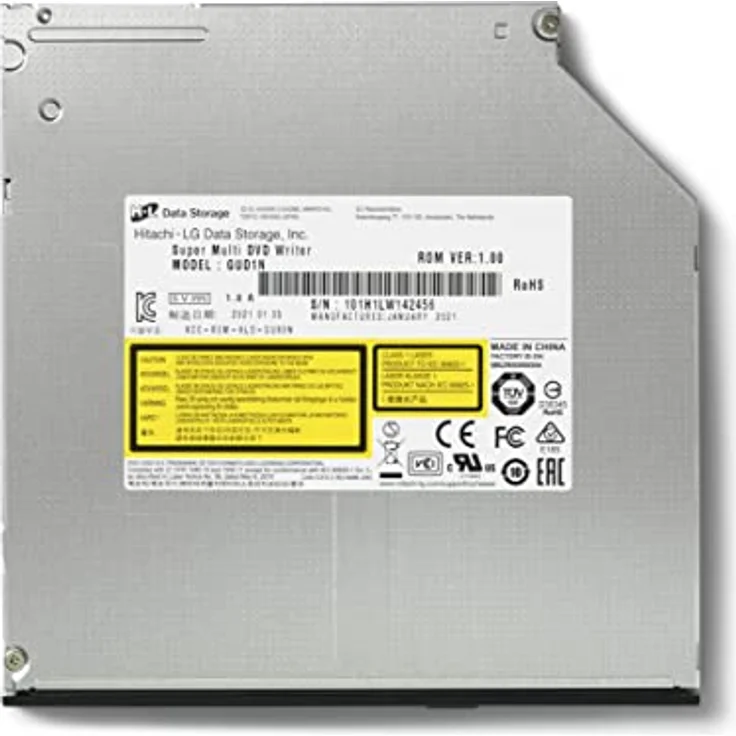 Hitachi-LG GUD1N Internal DVD Drive, Slim 9.5 mm DVD Player/Writer for Laptop/Desktop PC, Windows 10 Compatible, 8X Read/Write Speed - Black – Bild 4