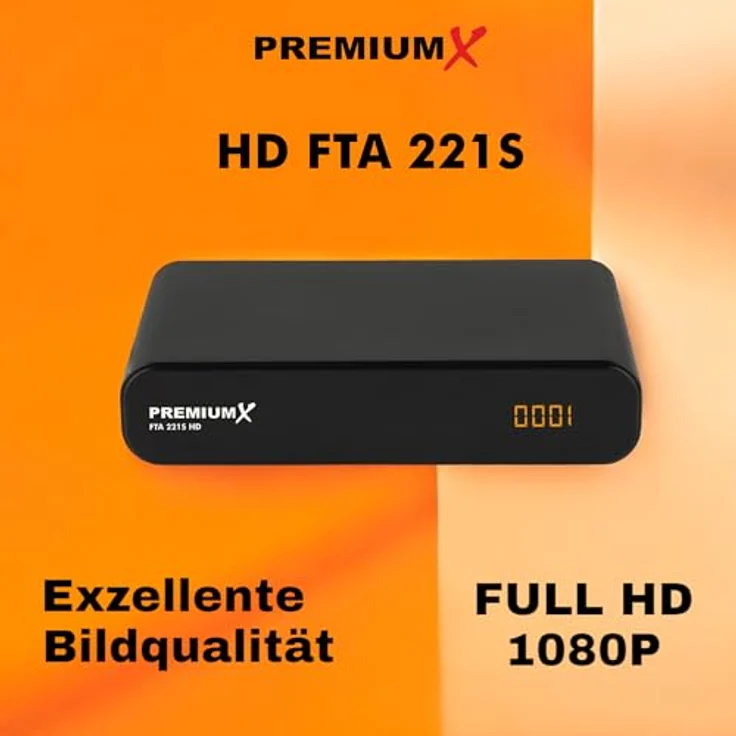 PremiumX HD 221S, Mini Sat Receiver DVB-S2 für unverschlüsseltes Full HD, HDMI, SCART, USB Multimedia-Player, 4000 Programmspeicherplätze, Astra vorprogrammiert – Bild 3