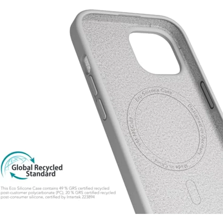 Vonmählen Eco Silicone Case für iPhone 15, GRS-zertifizierte Silikon-Hülle mit MagSafe, Lichtgrau – Bild 5