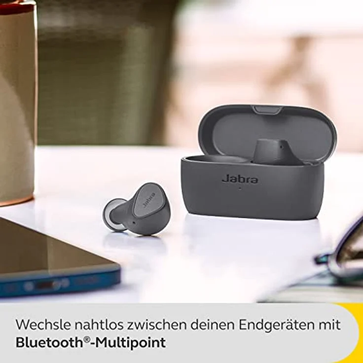 Jabra Elite 4 schnurlose In-Ear-Kopfhörer mit aktiver Geräuschunterdrückung - bequeme Bluetooth mit Spotify Tap Playback, Google Fast Pair, Microsoft Swift Pair und Multipoint - Dunkelgrau – Bild 3
