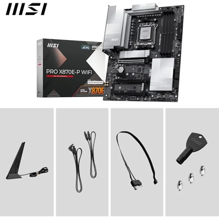 MSI PRO X870E-P WIFI, ATX Mainboard mit AMD AM5 Sockel, bis zu 256 GB DDR5 RAM, Wi-Fi 7 und 5 Gigabit Ethernet – Bild 7
