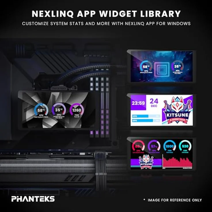 Phanteks Glacier One 360M25-LCD, AIO Liquid CPU Kühler mit 6 Zoll IPS LCD, 120 mm M25 Gen2 D-RGB Lüfter, Hochleistungs-Kupfer-Kühlplatte, Intel & AMD kompatibel, Schwarz – Bild 3