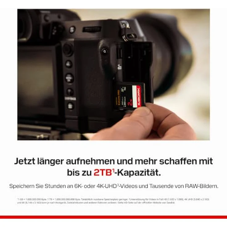 SanDisk SDXC Extreme PRO, 256 GB UHS-II V60 Karte mit 300 MB/s Lesegeschwindigkeit für 6K-Videoaufnahmen – Bild 3