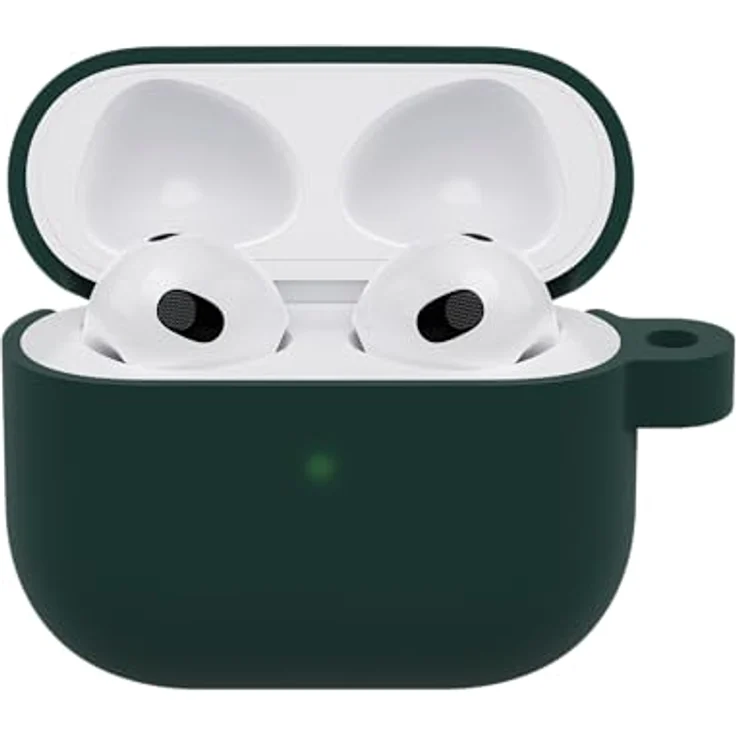 OtterBox Soft Touch Kopfhörer Hülle für AirPods 3. Gen 2021, stoßfeste, sturzsichere, ultraflache Schutzhülle für Apple AirPods, inklusive Karabiner, Dunkelgrün – Bild 3
