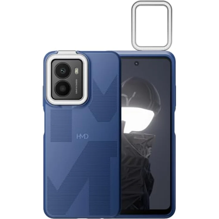 HMD Fusion Flashy Outfit, Ringlicht mit benutzerdefinierter RGB-Farb- und Helligkeitsregelung, Smart Case aus recycelten Materialien, Indigo – Bild 1