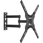 ONKRON TV Wandhalterung schwenkbar & neigbar für 26-55 Zoll Wandhalterung TV bis zu 40 kg - VESA 400x400 Wandhalterung Fernseher schwenkbar/Wandhalterung Monitor Halterung Wand Schwarz STE344-B