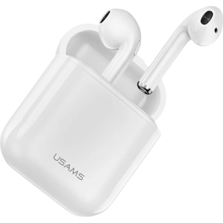 Usams Bluetooth-Kopfhörer 5.0 TWS Lu Series, Wireless in Weiß, mit HD-Mikrofon und automatischer Verbindung