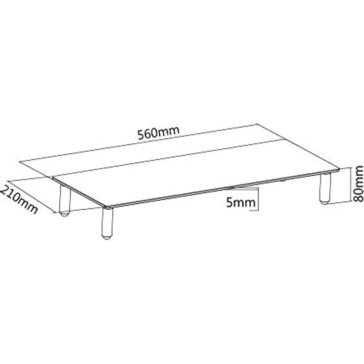 DIGITUS Universal Monitor-Erhöhung aus Glas - Bildschirm-Ständer - Traglast 20 kg - Rutschhemmend - Füße in Weiß – Bild 4