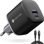 NOVOO 67 W USB-C-Ladegerät mit 2 Anschlüssen, GaN Ladegerät, schnelles Kompakt, faltbar, für Reise, Wandladegerät für MacBook Pro/Air, iPad Pro, Pixel 7, ThinkPad, Dell XPS 13, Steam Deck