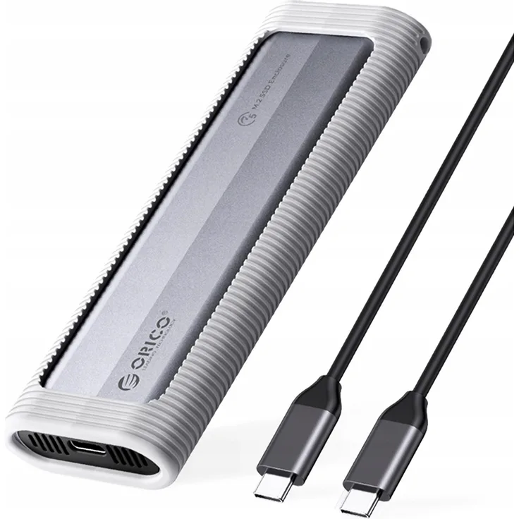 ORICO AXM2F M.2 SATA SSD Gehäuse, USB-C 3.2 mit 5Gb/s, 4TB, grau, hochwertige Aluminiumlegierung für sichere Datenübertragung