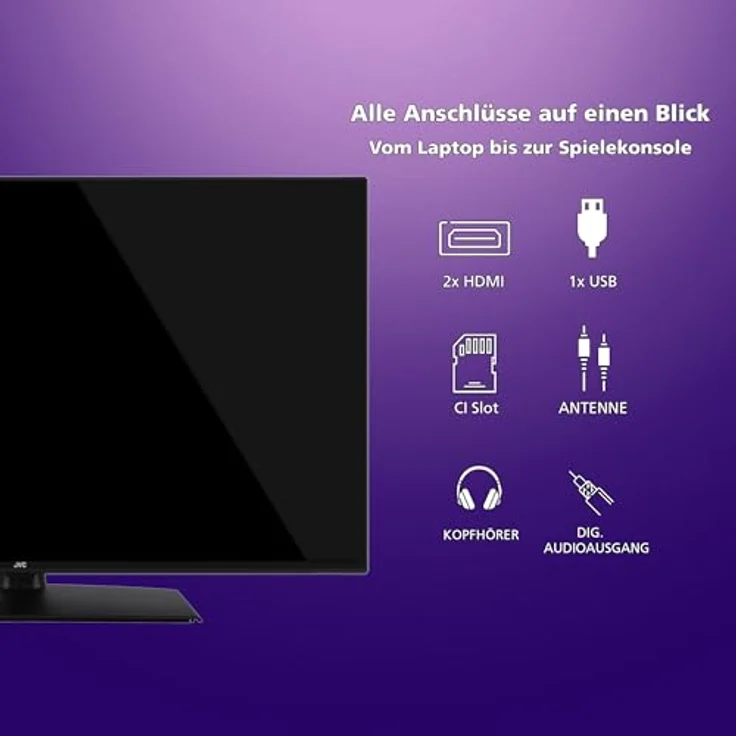 JVC 40 Zoll Fernseher LT-40VF4455 - Full HD Fernseher mit Triple-Tuner, schwarz LED TV – Bild 3