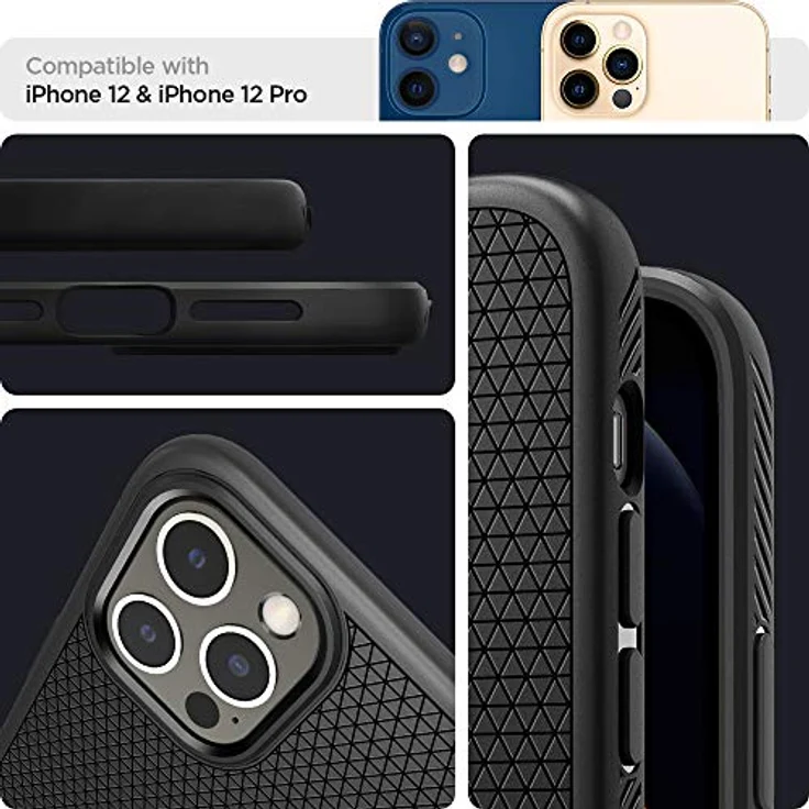 Spigen ACS01701 Liquid AIR iPhone 12 PRO Matte Black – Bild 3