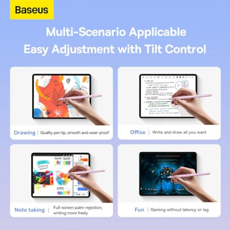 Baseus Kabelloser Ladestift für TelefonTablet Smooth Writing Rosa, Stylus, Pink – Bild 5