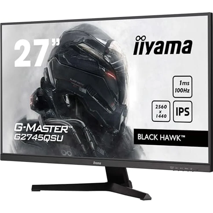 iiyama G-Master Black Hawk G2745QSU-B2 27" IPS LED Gaming Monitor WQHD 100 Hz HDMI DP USB3.2 1ms Adaptive Sync schwarz – Bild 3